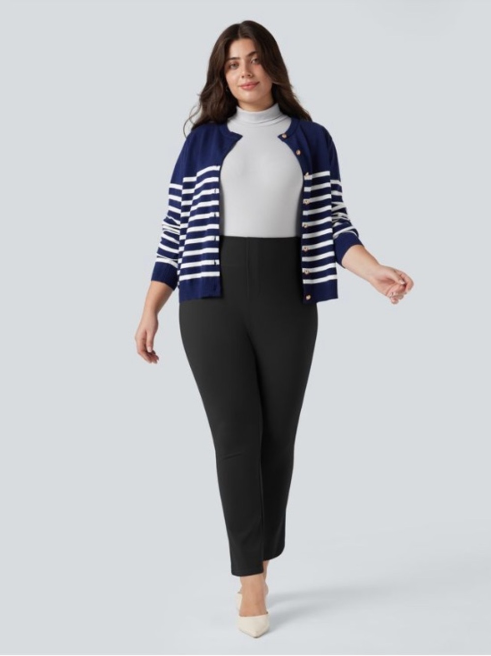 HALARA Black High-Rise Pull-On pocket work Trousers
